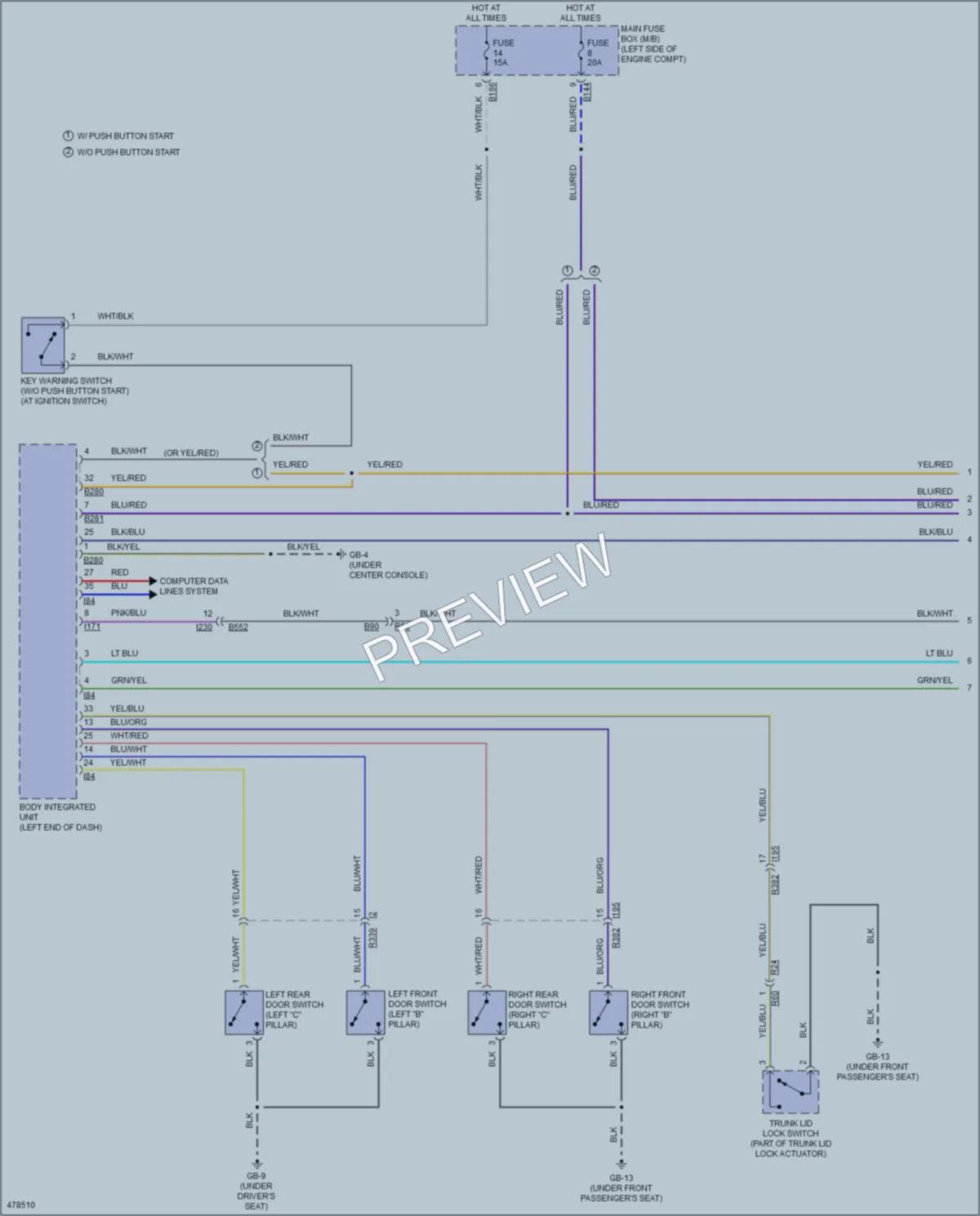 2015 Subaru WRX Interior Lights wiring diagram preview