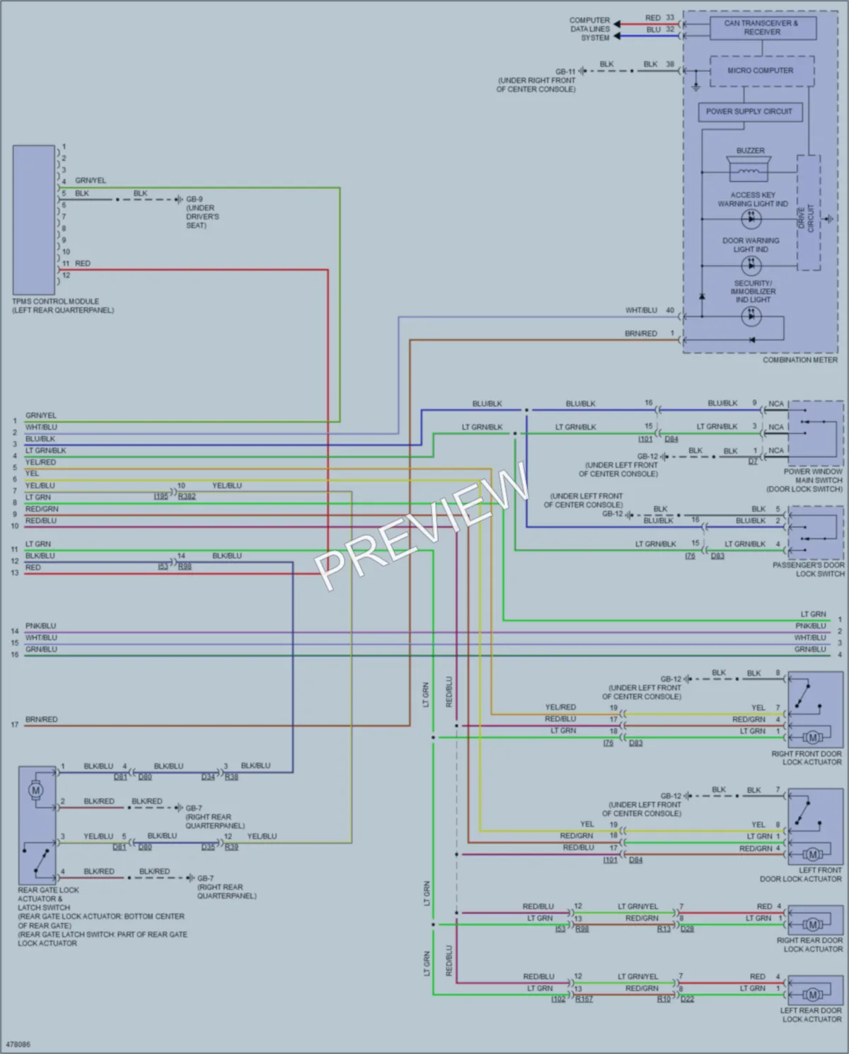 2015 Subaru XVCrosstrek Anti Theft wiring diagram preview