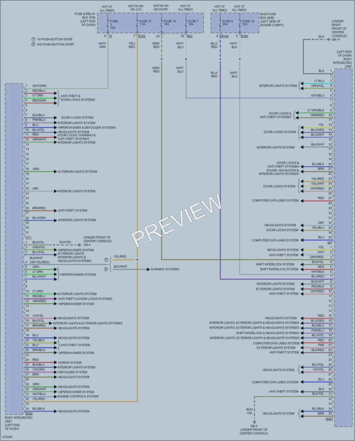 2015 Subaru XVCrosstrek Body Control Modules wiring diagram preview