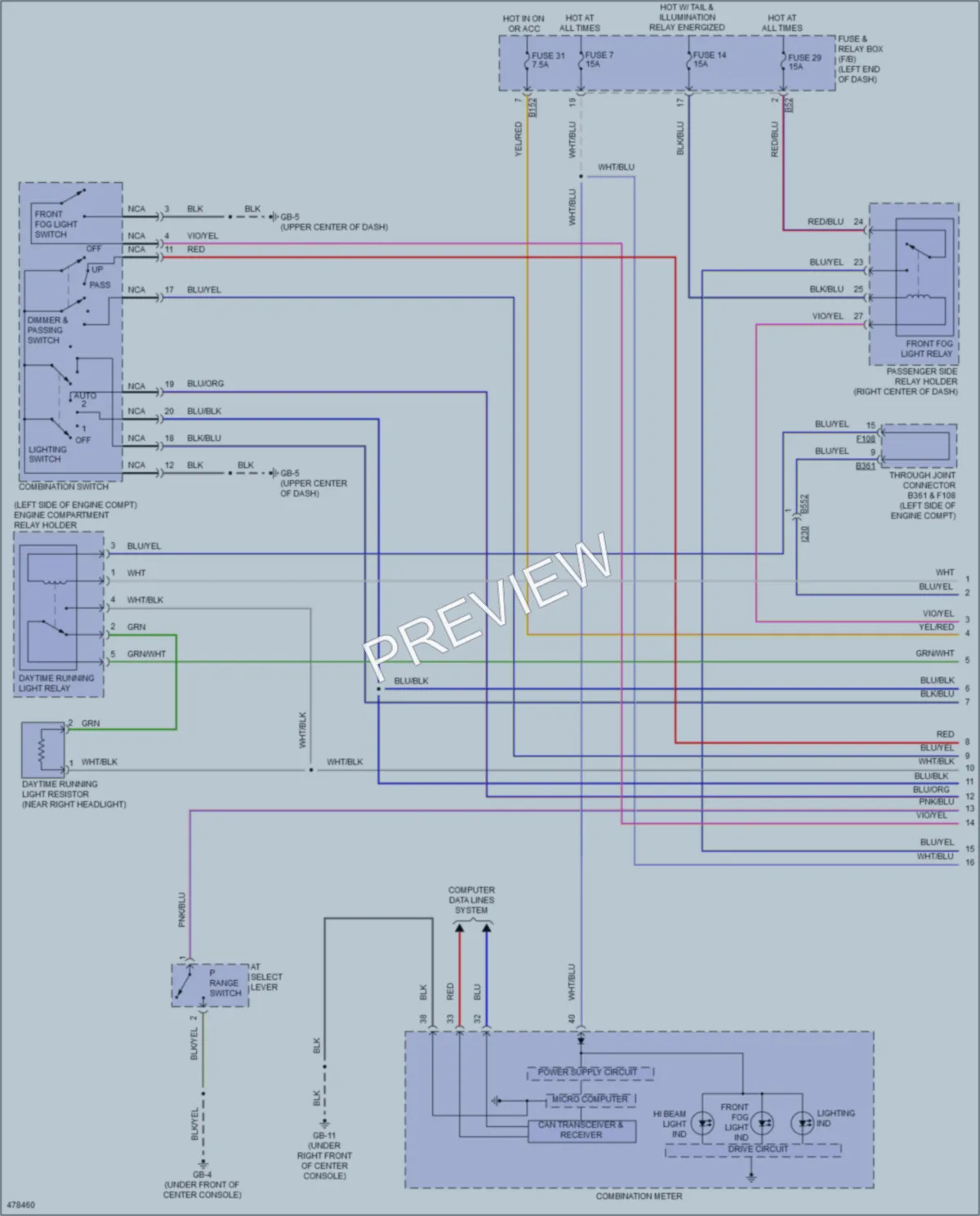 2015 Subaru XVCrosstrek Headlights wiring diagram preview