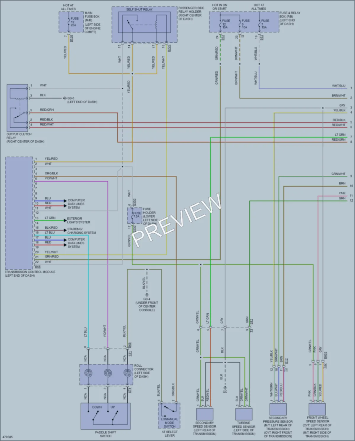 2015 Subaru XVCrosstrek Transmission wiring diagram preview
