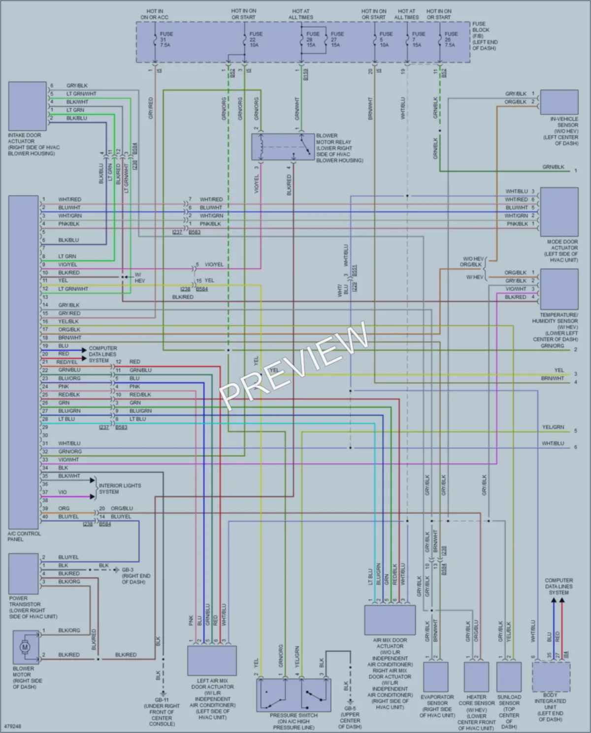 2015 Subaru XVCrosstrekHybrid Air Conditioning wiring diagram preview