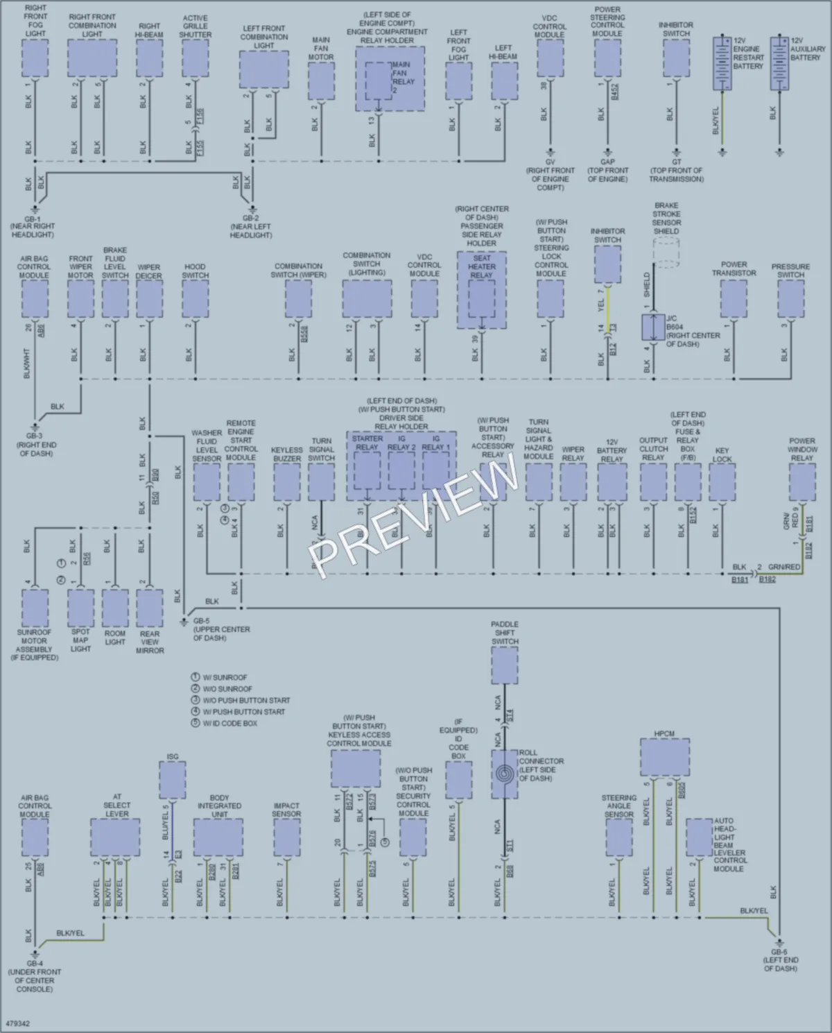 2015 Subaru XVCrosstrekHybrid Ground Distribution wiring diagram preview