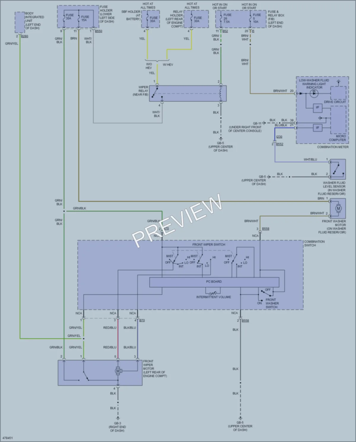 2015 Subaru XVCrosstrekHybrid Wiper Washer wiring diagram preview