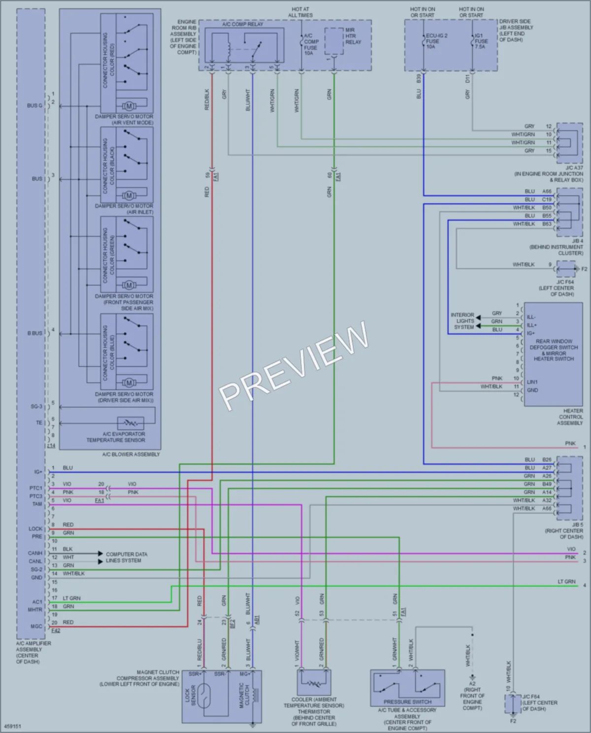 2015 Toyota 4Runner Air Conditioning wiring diagram preview