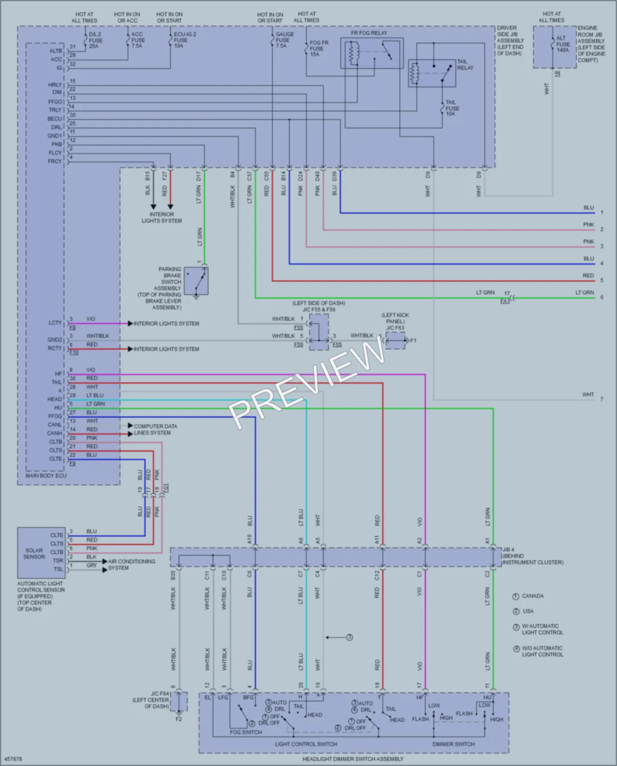 2015 Toyota 4Runner Headlights wiring diagram preview