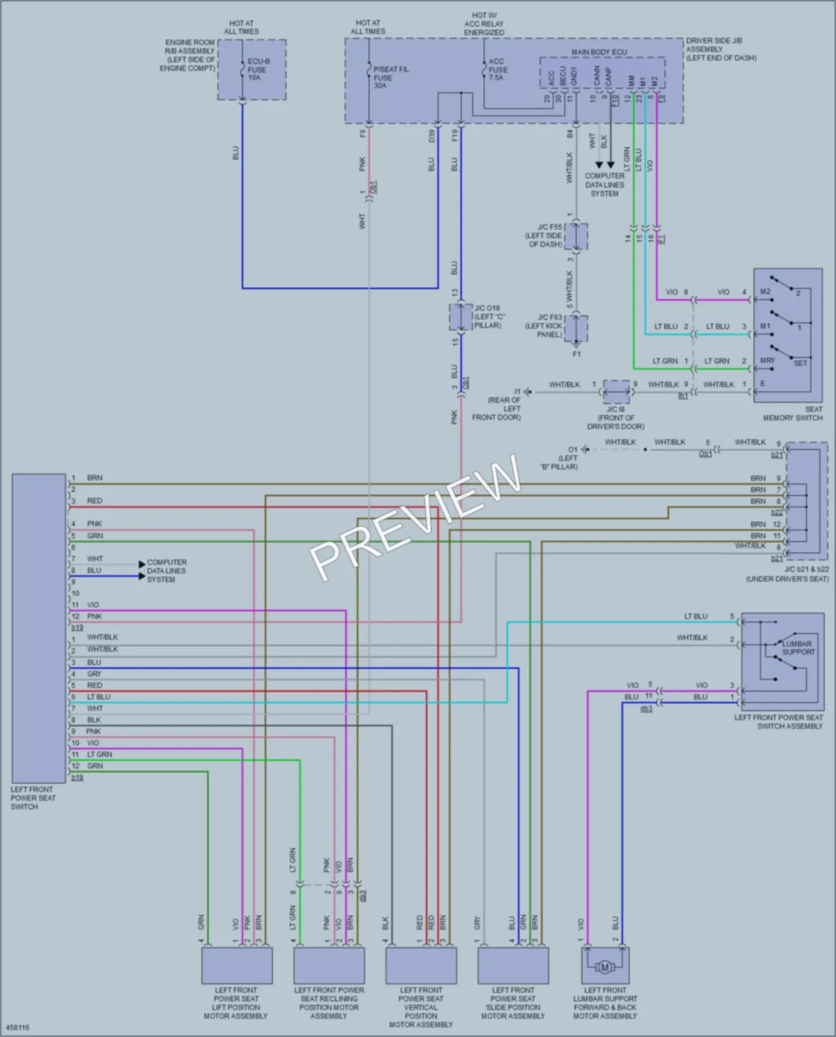 2015 Toyota 4Runner Memory Systems wiring diagram preview