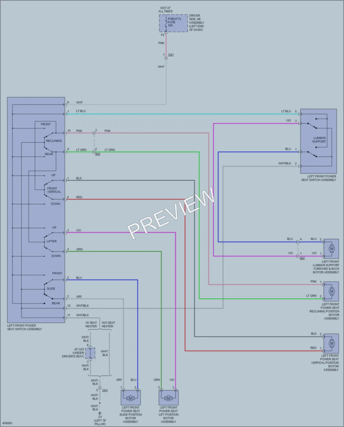 2015 Toyota 4Runner Power Seats wiring diagram preview