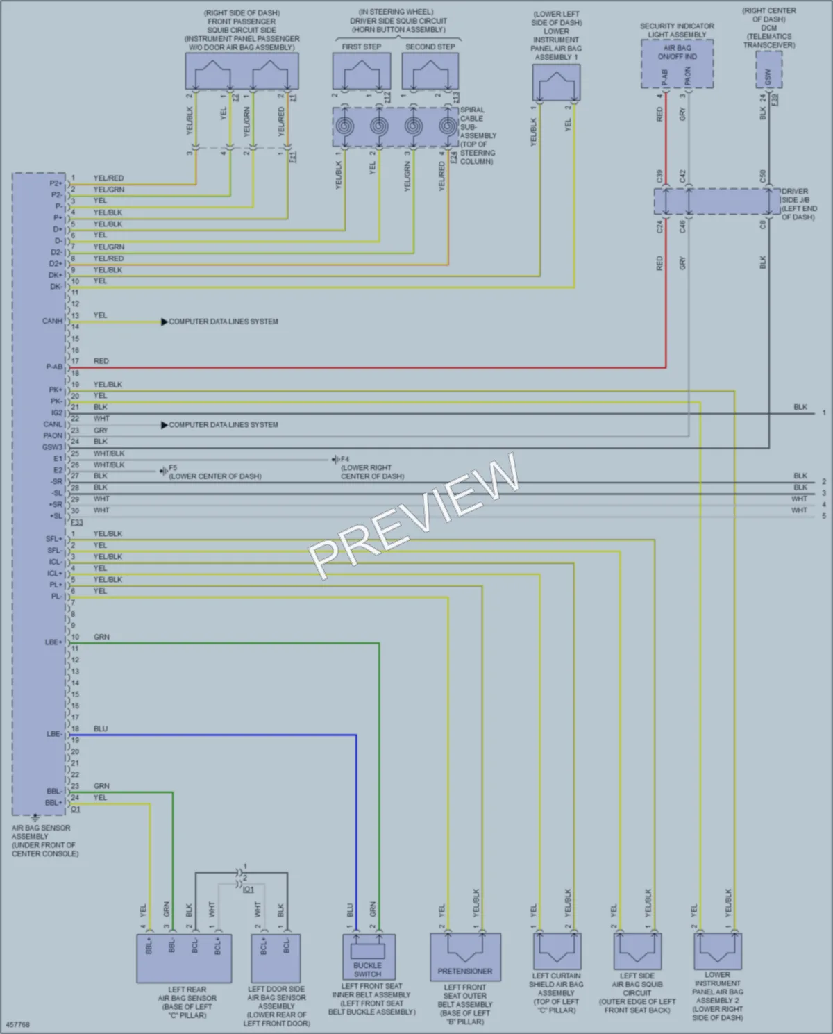2015 Toyota 4Runner Supplemental Restraints wiring diagram preview
