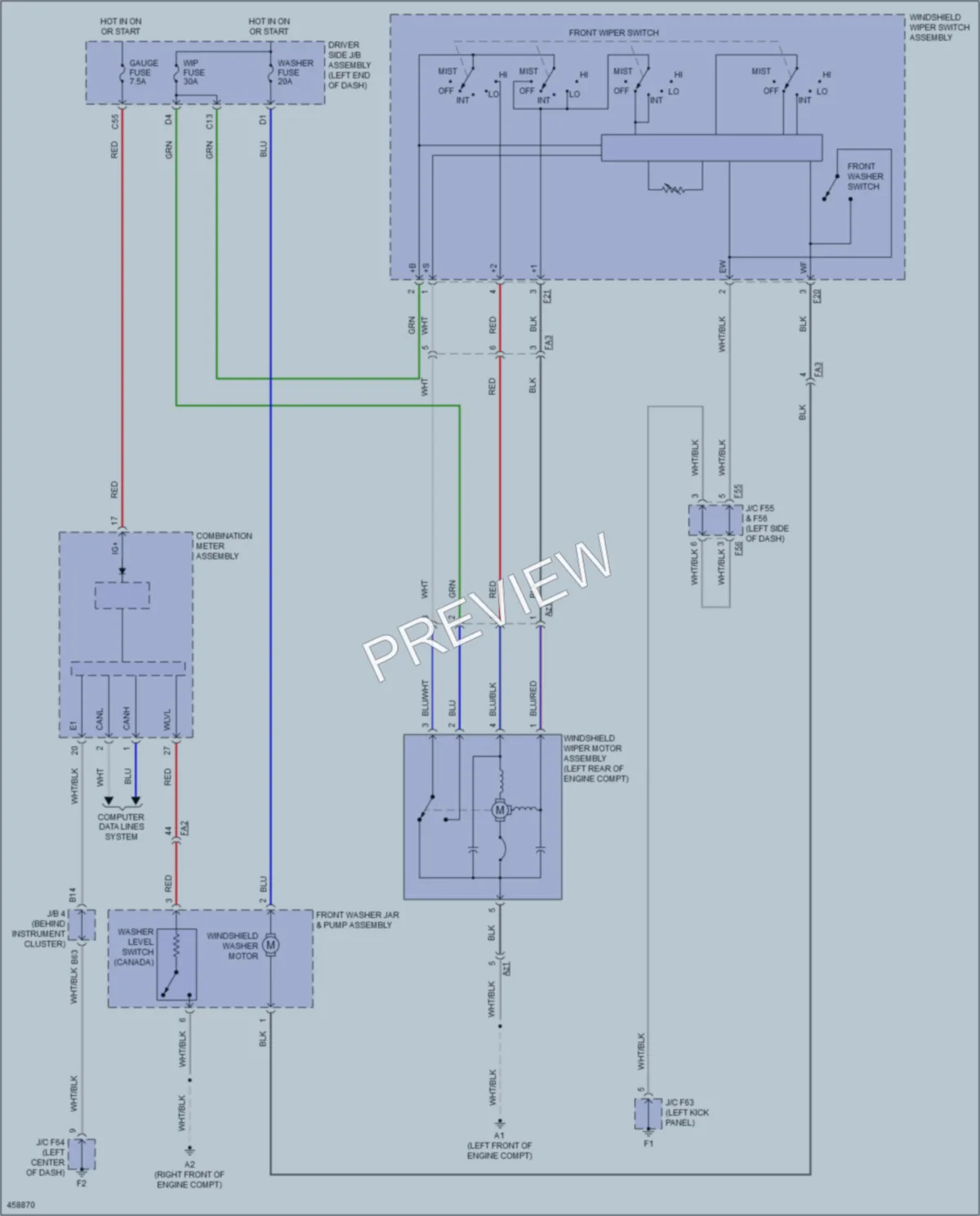 2015 Toyota 4Runner Wiper Washer wiring diagram preview