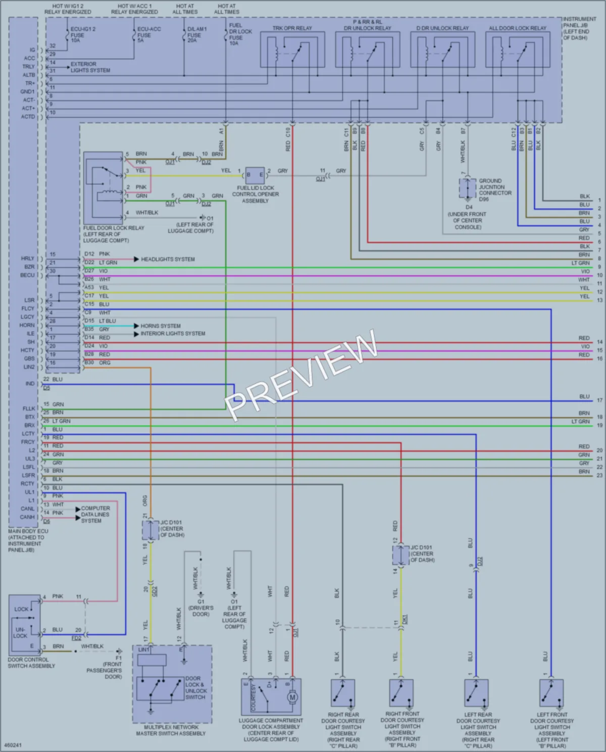2015 Toyota AvalonHybrid Anti Theft wiring diagram preview