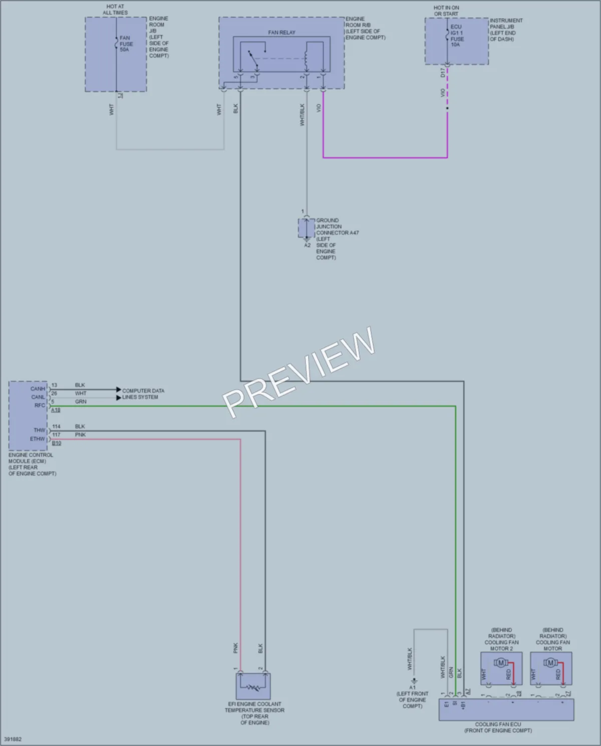 2015 Toyota AvalonHybrid Cooling Fan wiring diagram preview