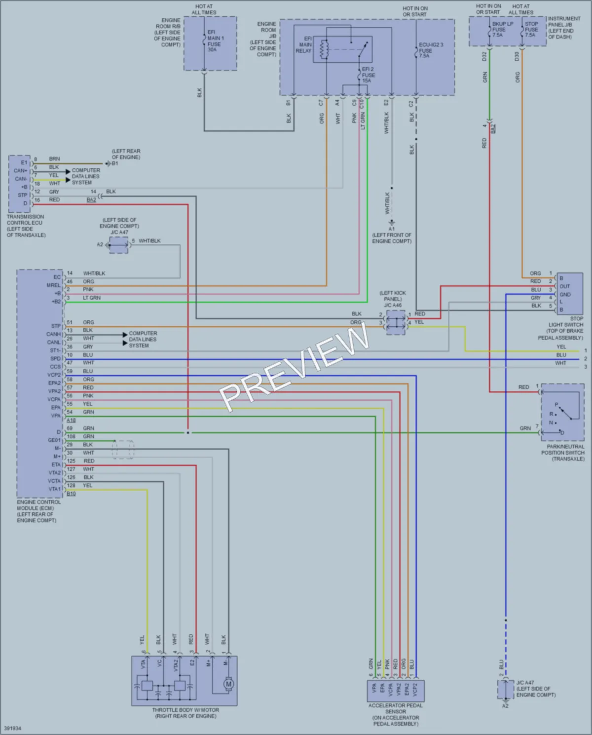 2015 Toyota AvalonHybrid Cruise Control wiring diagram preview