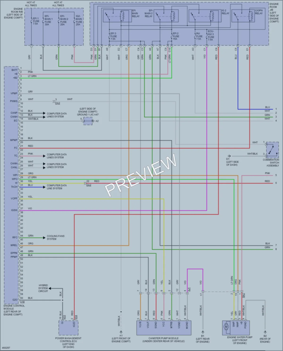 2015 Toyota AvalonHybrid Engine Performance wiring diagram preview