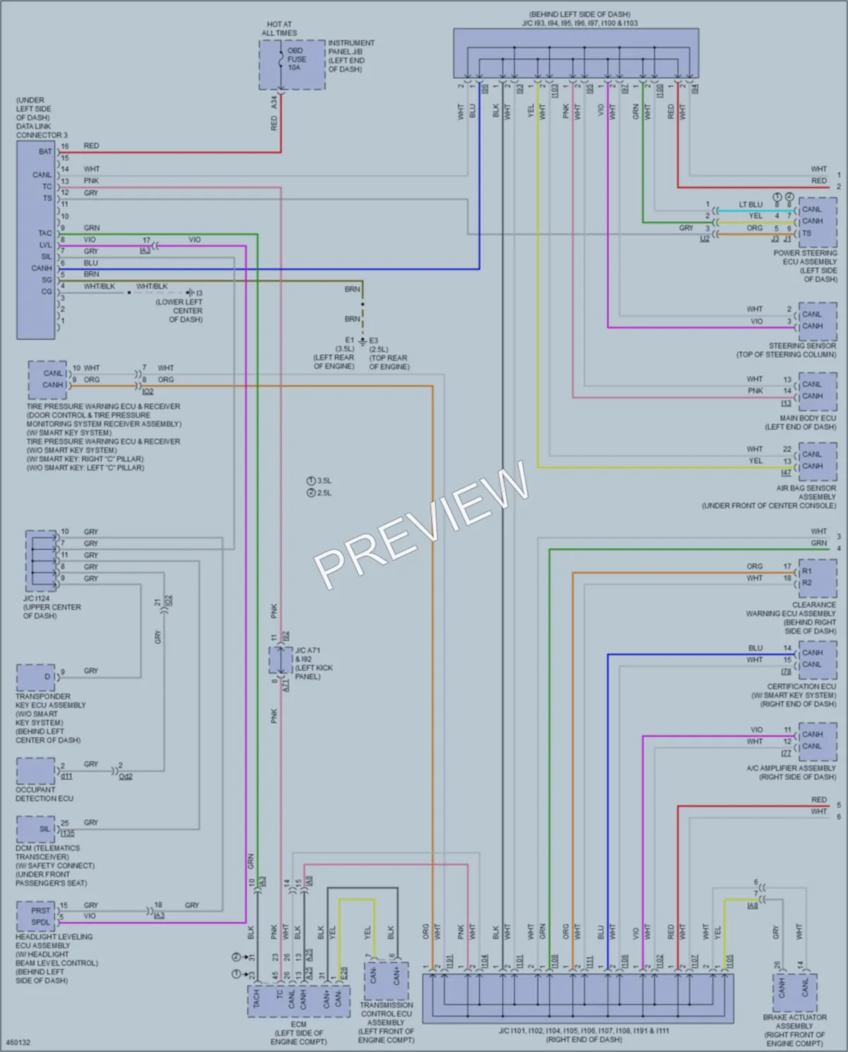 2015 Toyota Camry Computer Data Lines wiring diagram preview