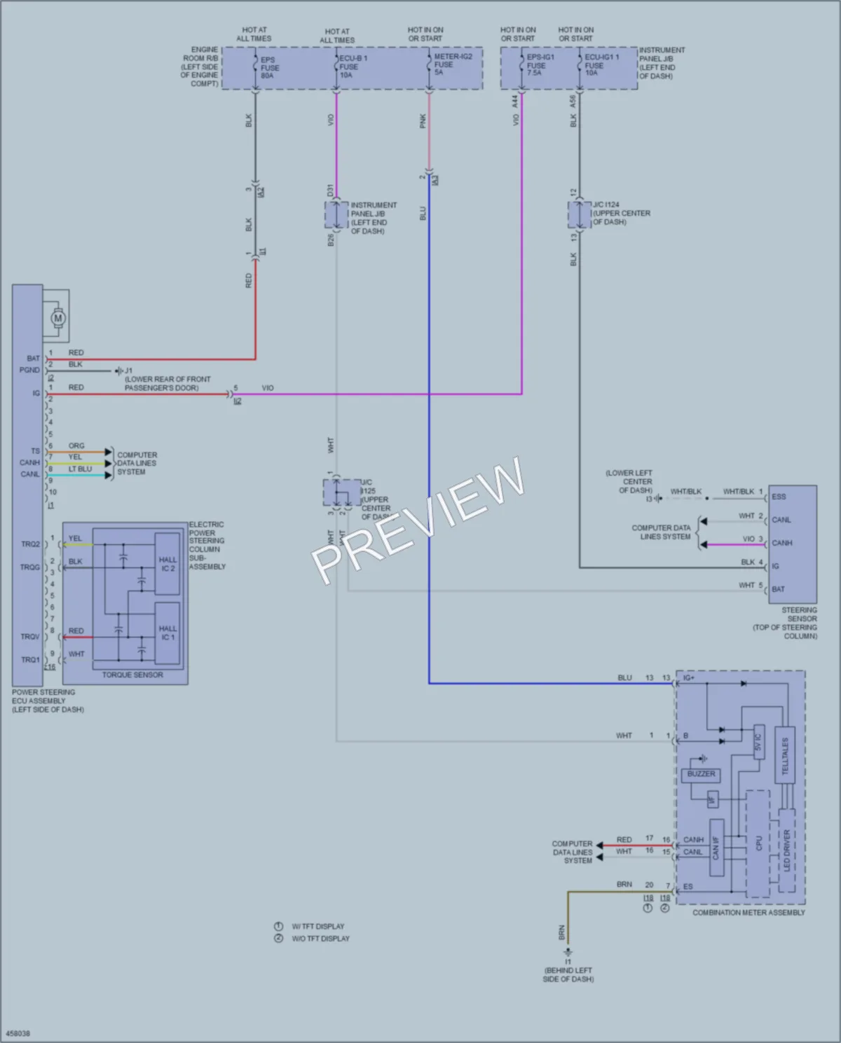 2015 Toyota Camry Electronic Power Steering wiring diagram preview