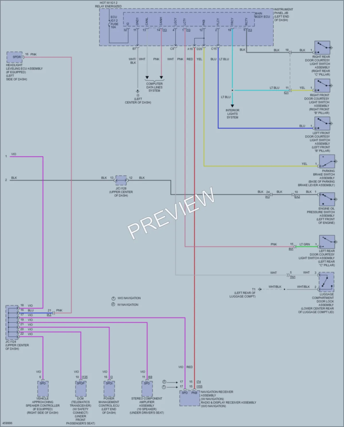 2015 Toyota Camry Instrument Cluster wiring diagram preview