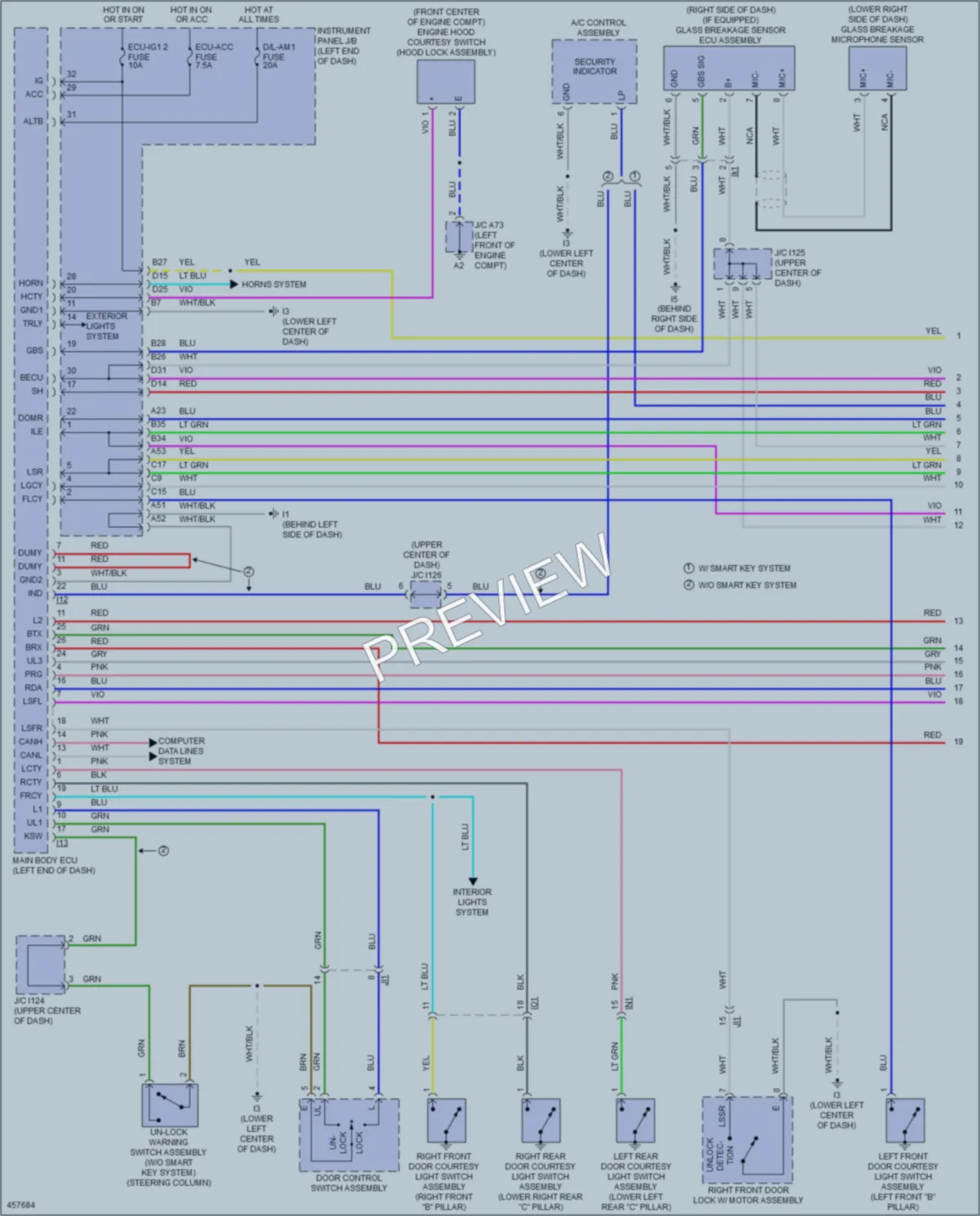 2015 Toyota CamryHybrid Anti Theft wiring diagram preview