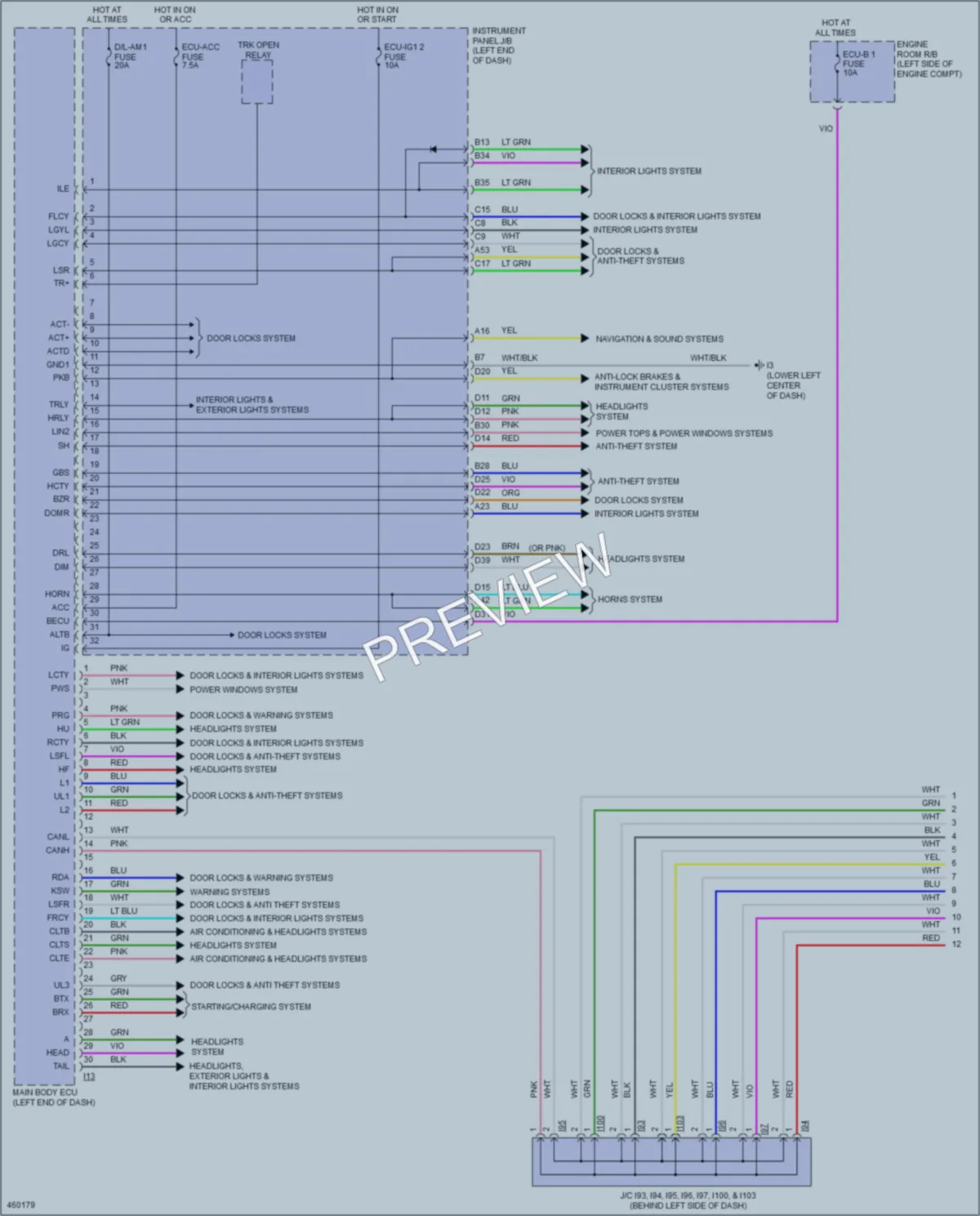 2015 Toyota CamryHybrid Body Control Modules wiring diagram preview
