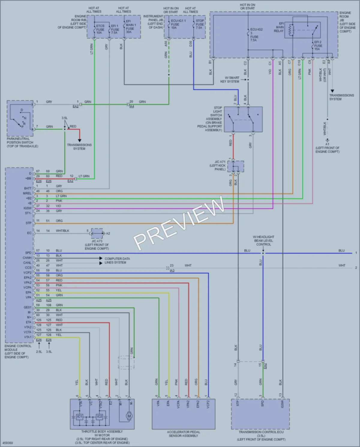 2015 Toyota CamryHybrid Cruise Control wiring diagram preview