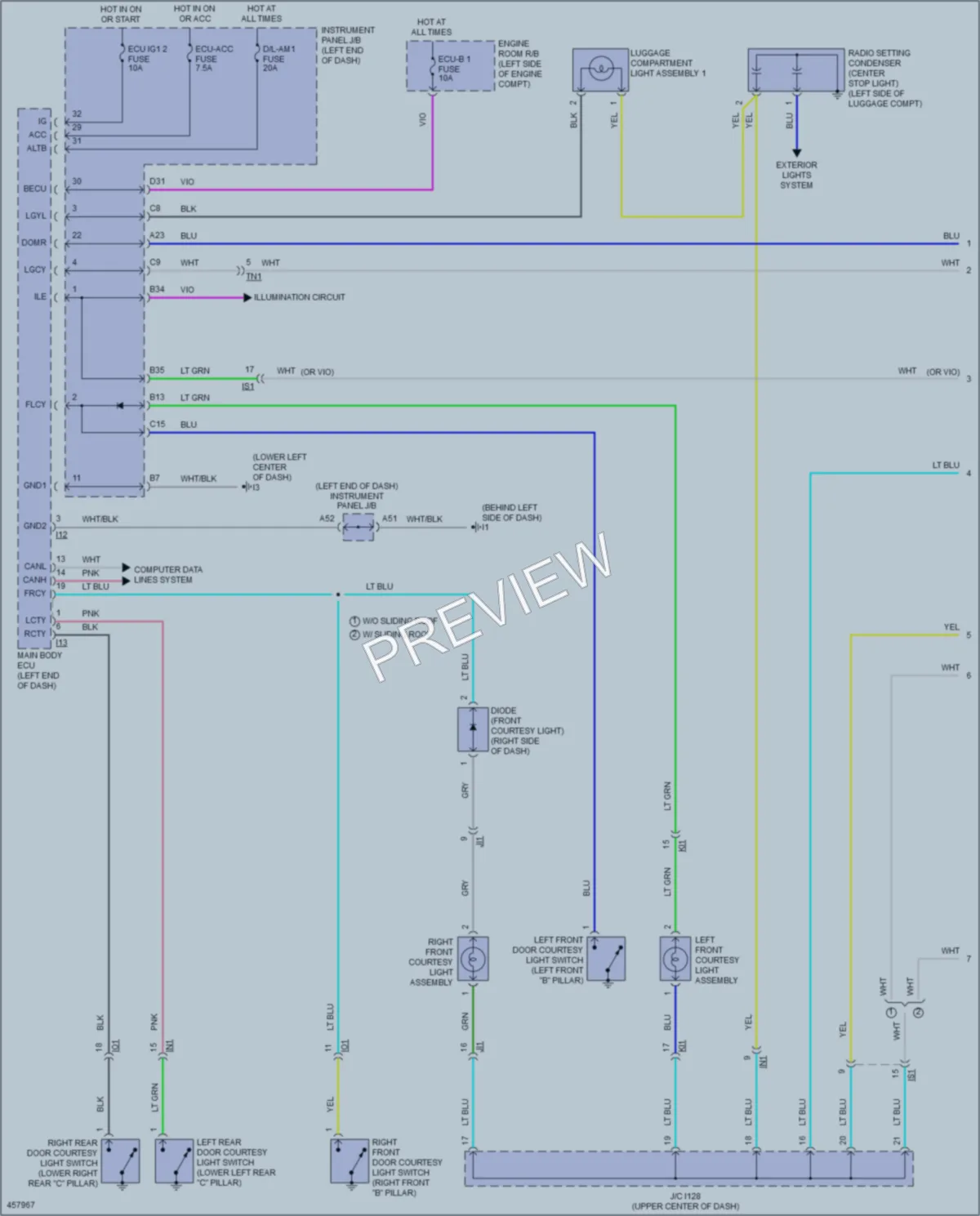 2015 Toyota CamryHybrid Interior Lights wiring diagram preview