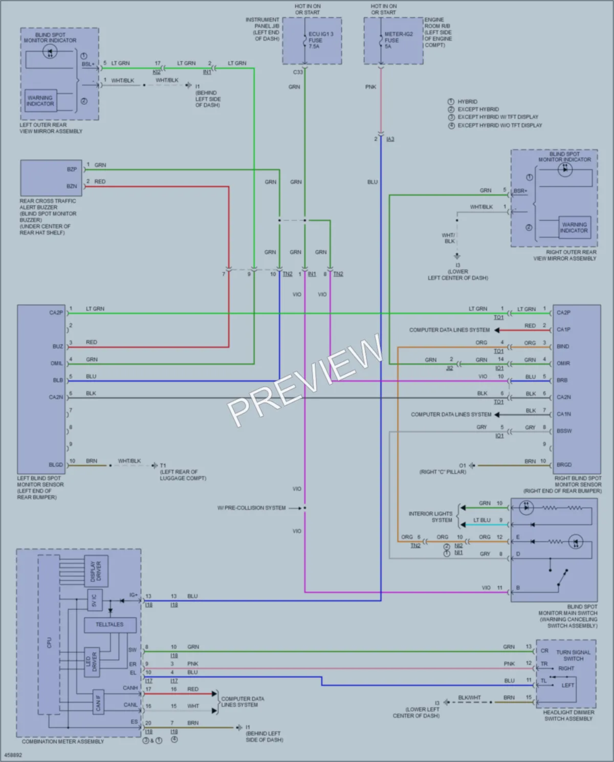 2015 Toyota CamryHybrid Navigation wiring diagram preview