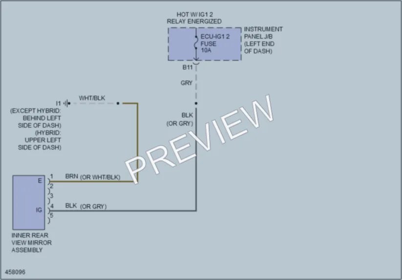 2015 Toyota CamryHybrid Power Mirrors wiring diagram preview