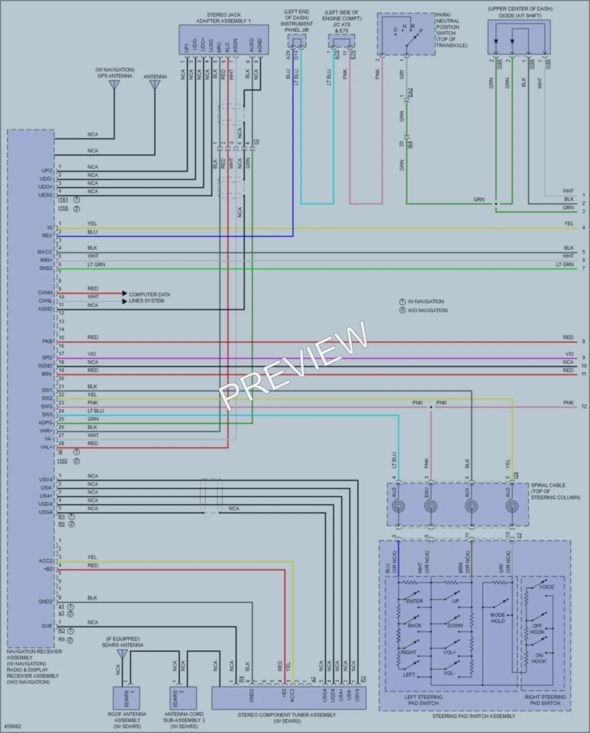 2015 Toyota CamryHybrid Radio wiring diagram preview