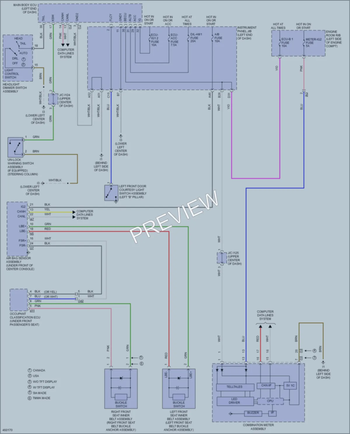 2015 Toyota CamryHybrid Warning Systems wiring diagram preview