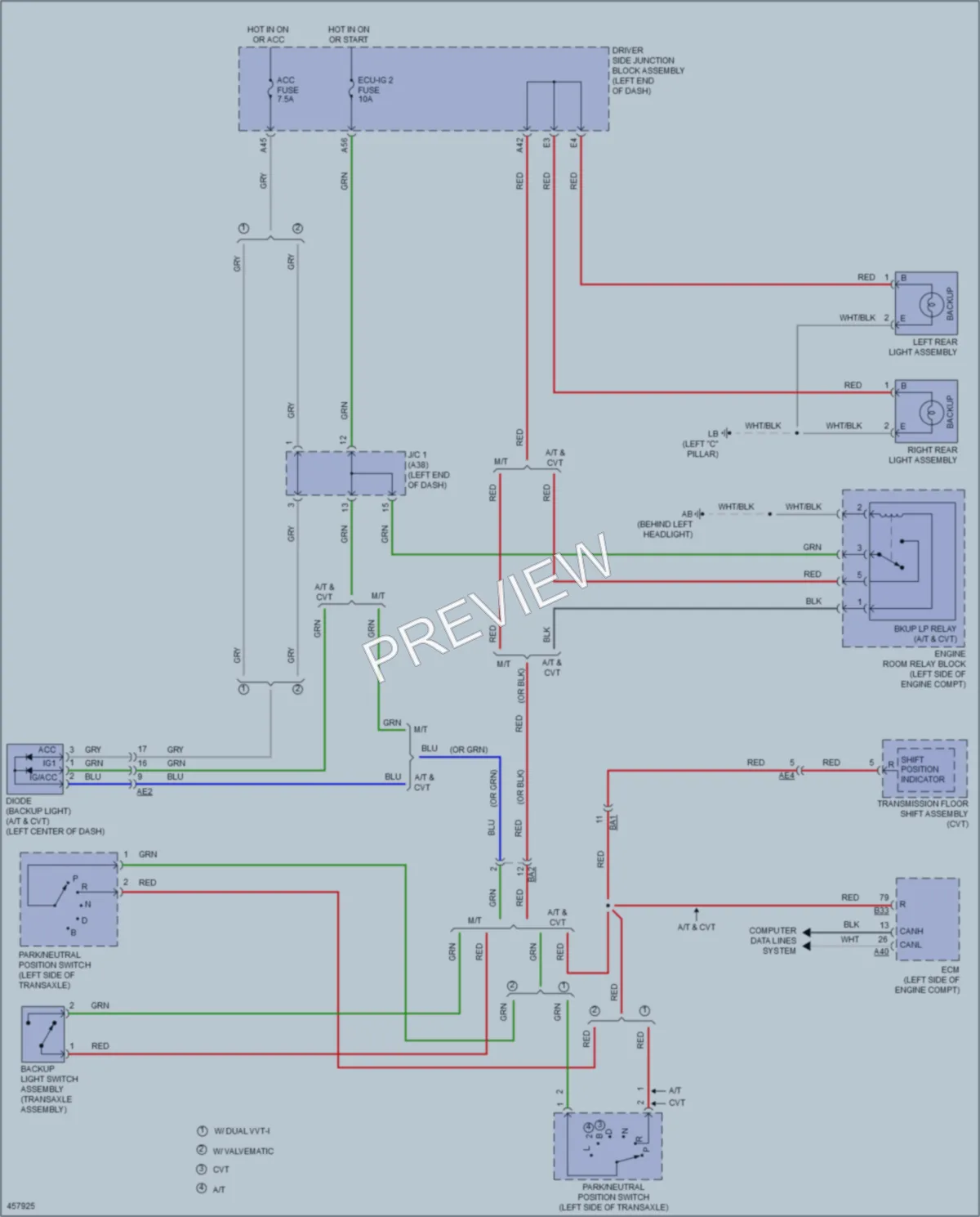 2015 Toyota Corolla Exterior Lights wiring diagram preview