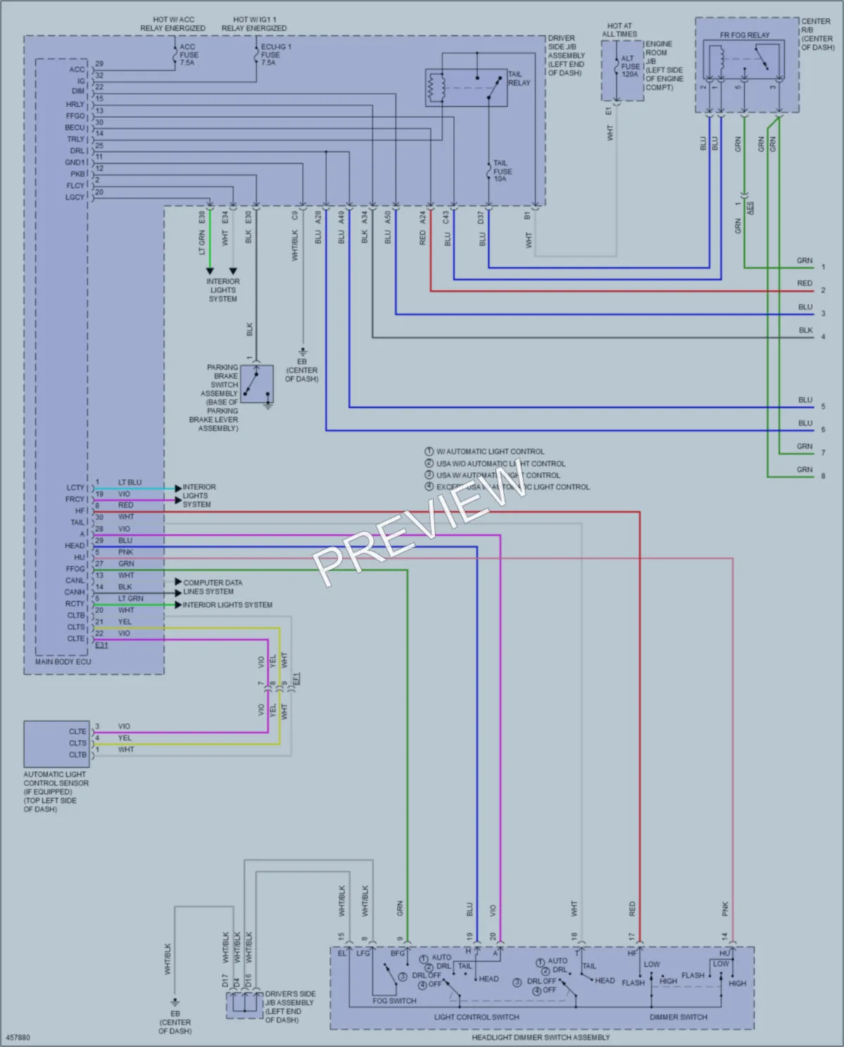 2015 Toyota Corolla Headlights wiring diagram preview