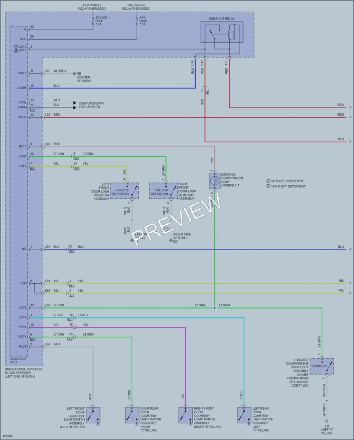 2015 Toyota Corolla Interior Lights wiring diagram preview