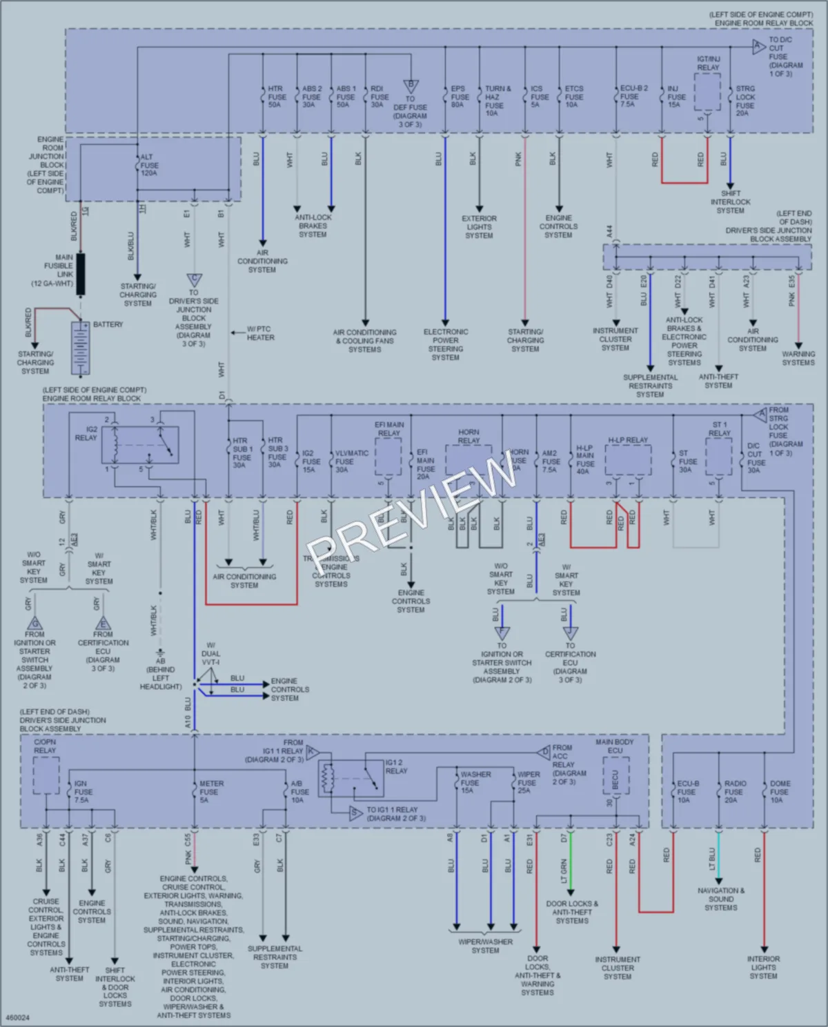 2015 Toyota Corolla Power Distribution wiring diagram preview