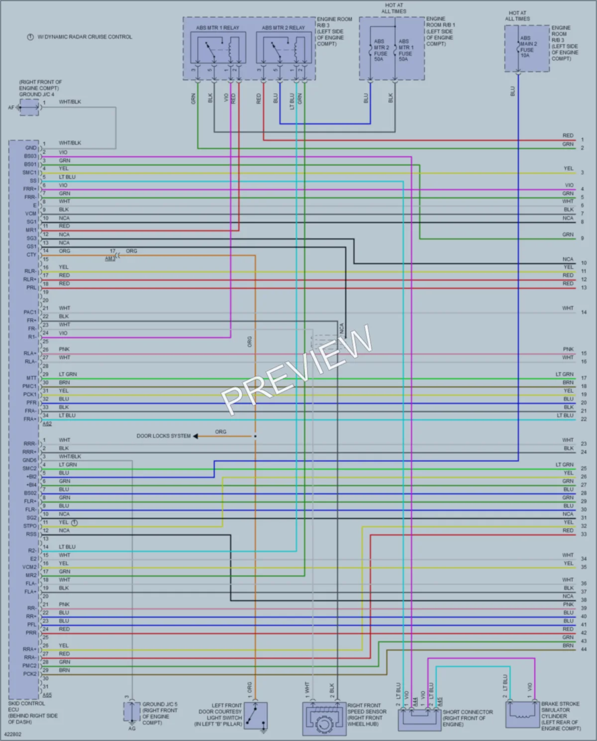 2015 Toyota Highlander Anti Lock Brakes wiring diagram preview