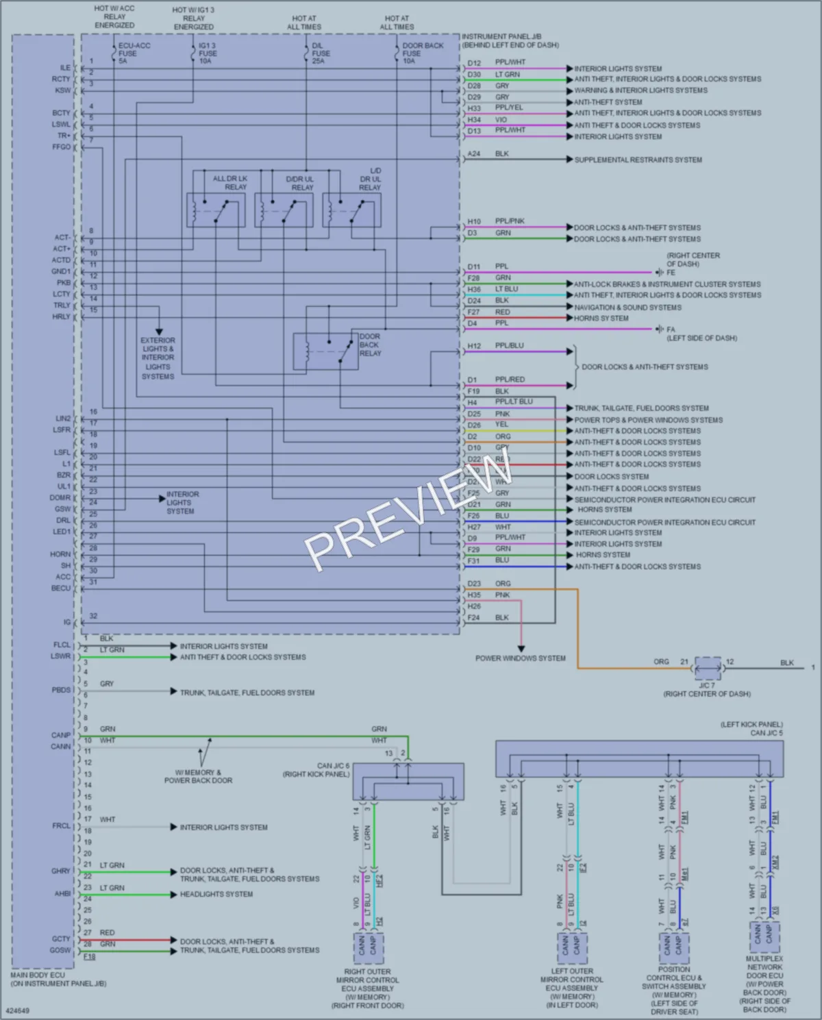 2015 Toyota HighlanderHybrid Body Control Modules wiring diagram preview