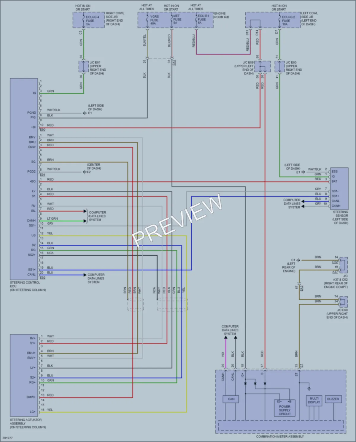 2015 Toyota LandCruiser Electronic Power Steering wiring diagram preview