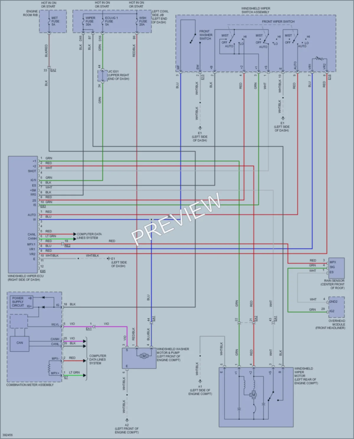 2015 Toyota LandCruiser Wiper Washer wiring diagram preview