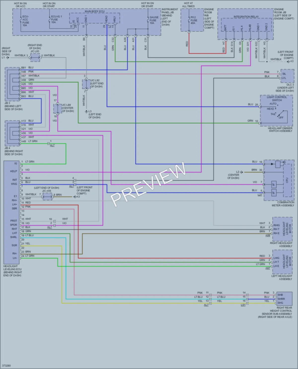 2015 Toyota Plug In Headlights wiring diagram preview