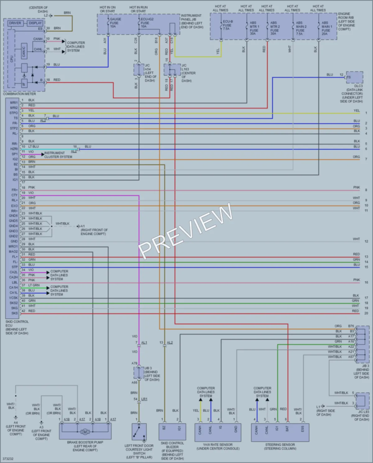 2015 Toyota Plug In Anti Lock Brakes wiring diagram preview