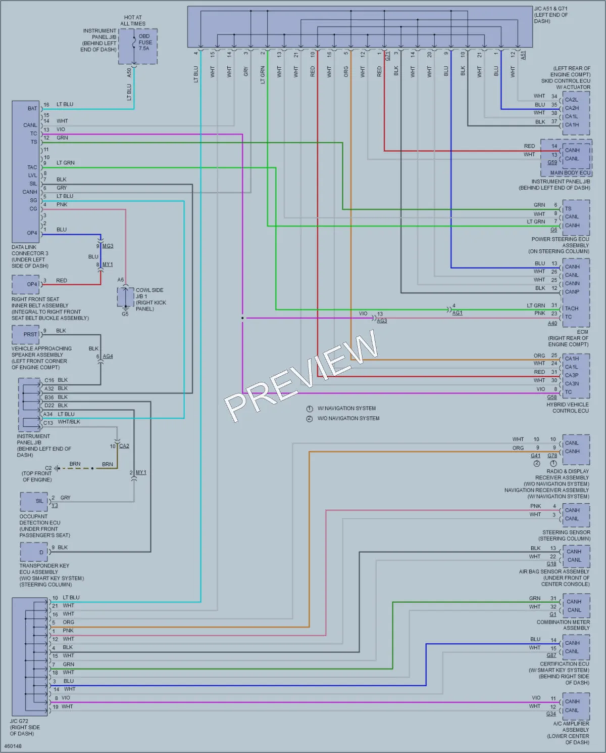2015 Toyota Priusc Computer Data Lines wiring diagram preview