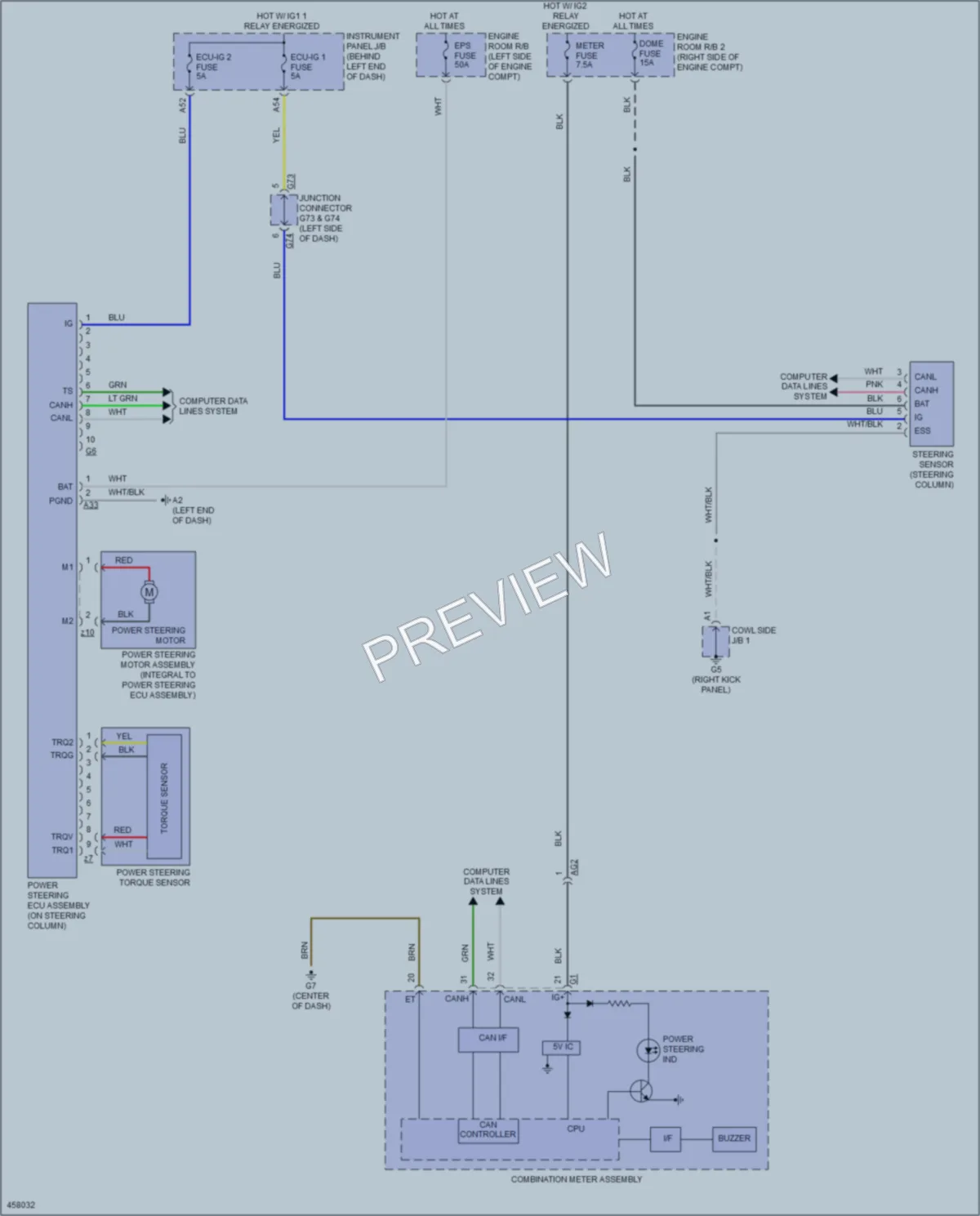 2015 Toyota Priusc Electronic Power Steering wiring diagram preview