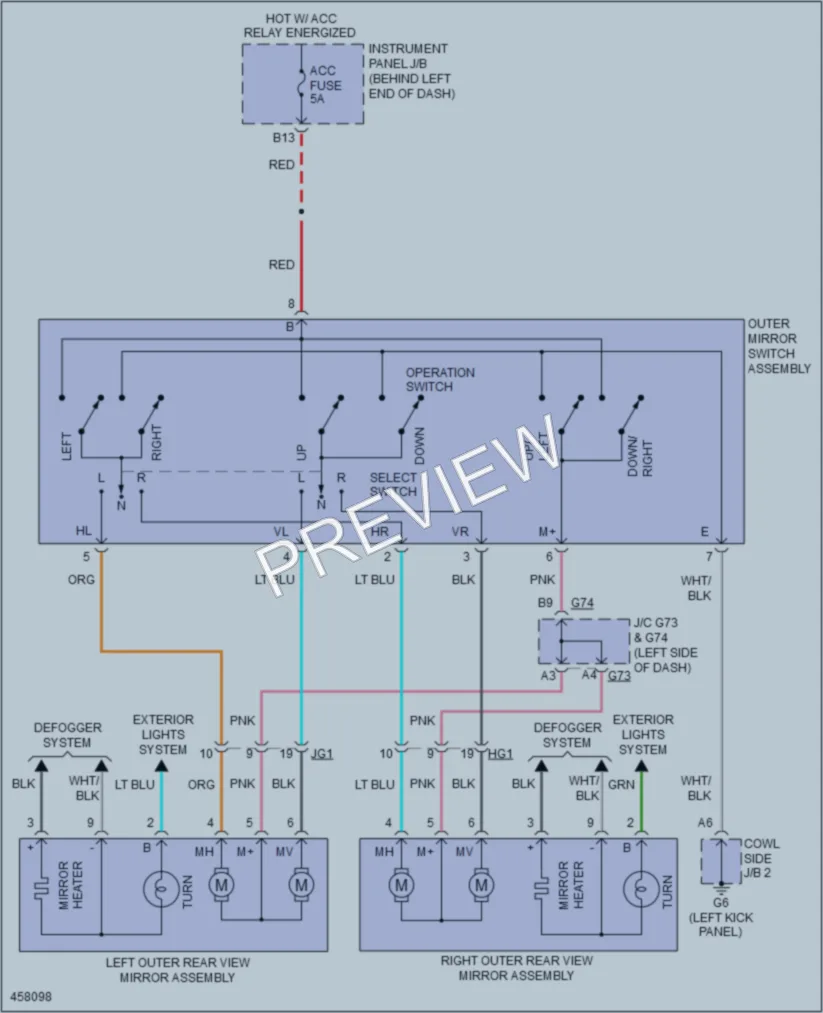 2015 Toyota Priusc Power Mirrors wiring diagram preview