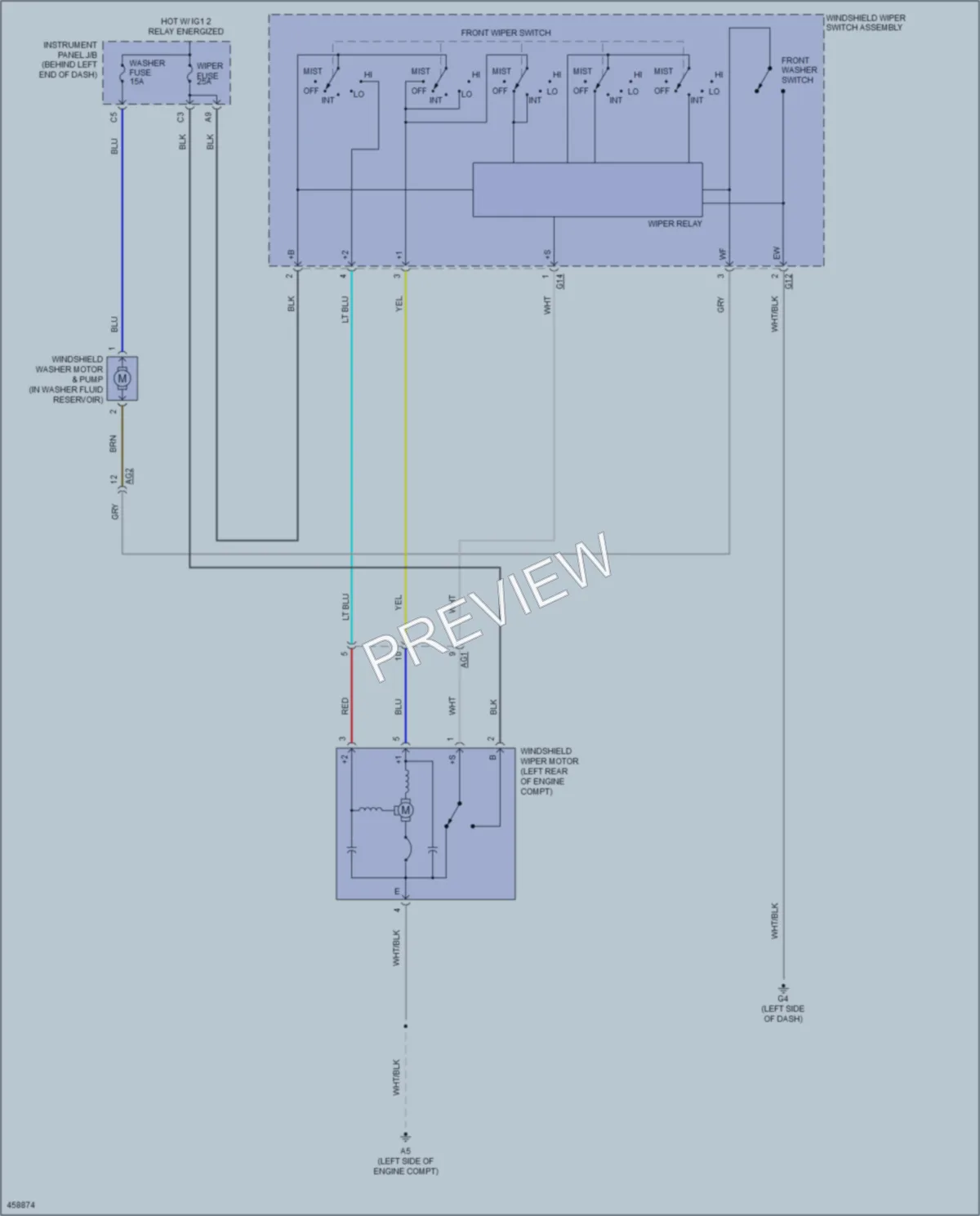 2015 Toyota Priusc Wiper Washer wiring diagram preview