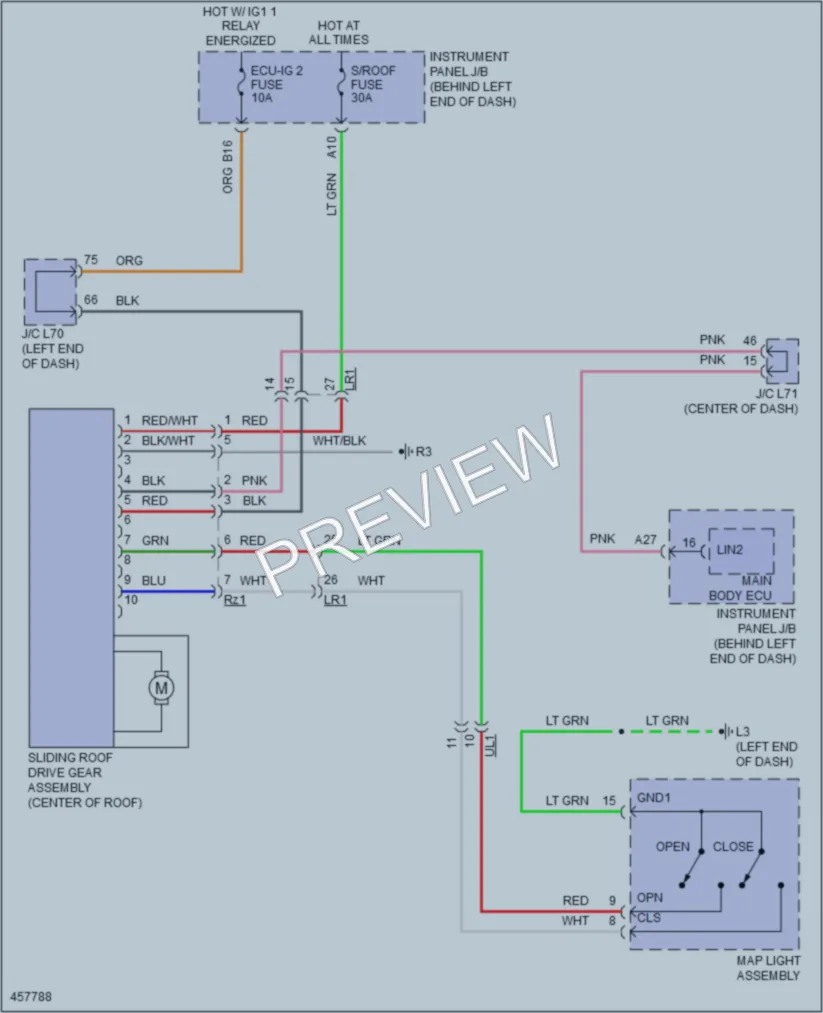 2015 Toyota Priusv Power Top Sunroof wiring diagram preview
