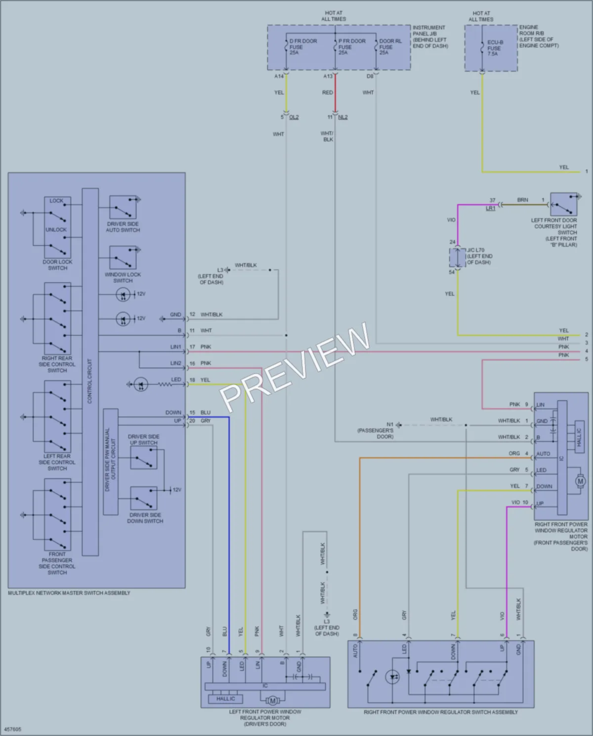 2015 Toyota Priusv Power Windows wiring diagram preview