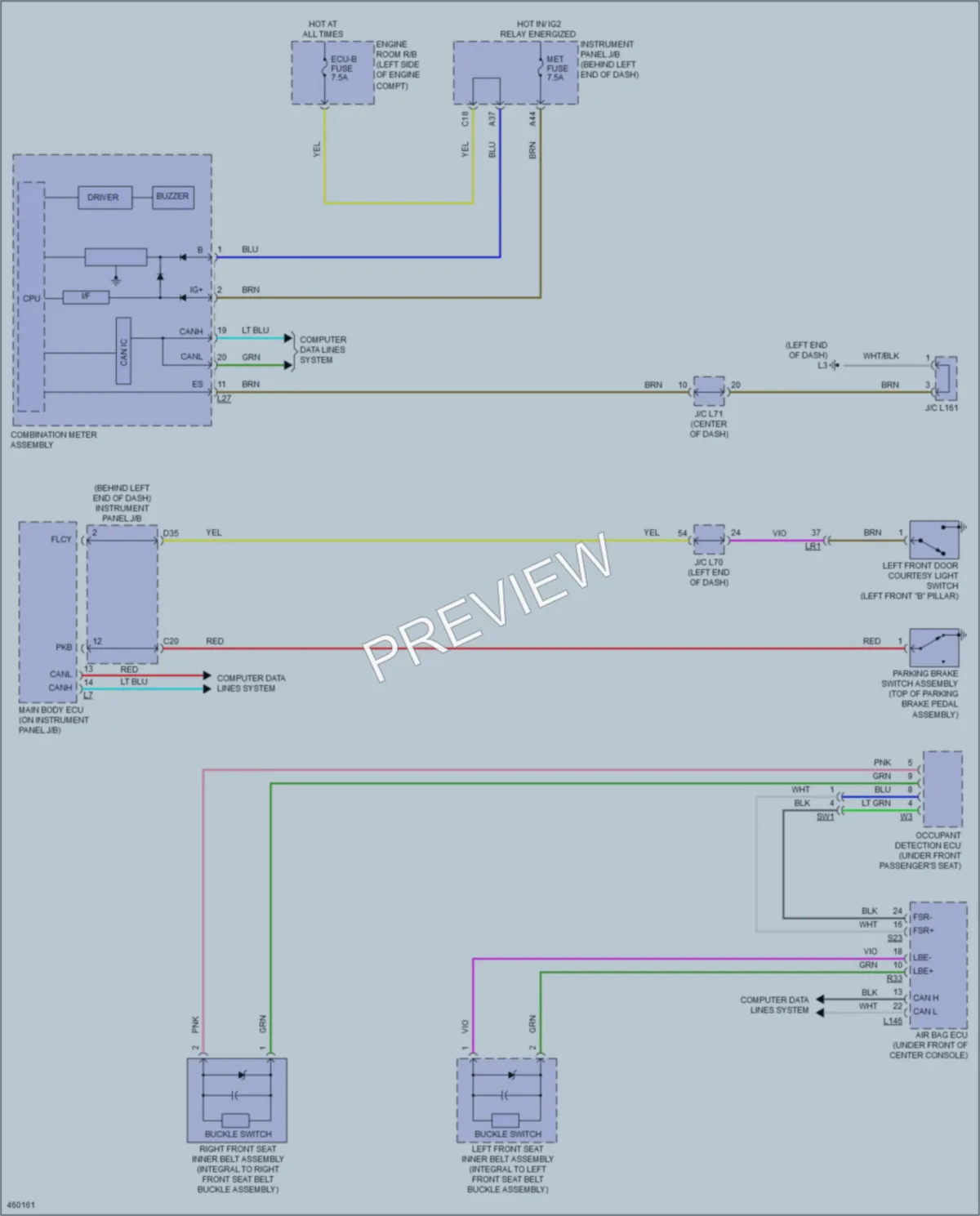 2015 Toyota Priusv Warning Systems wiring diagram preview