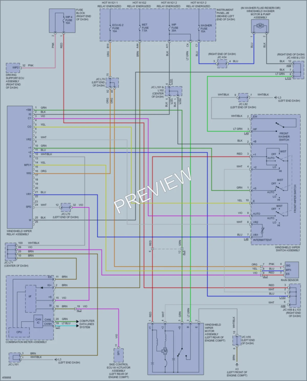 2015 Toyota Priusv Wiper Washer wiring diagram preview