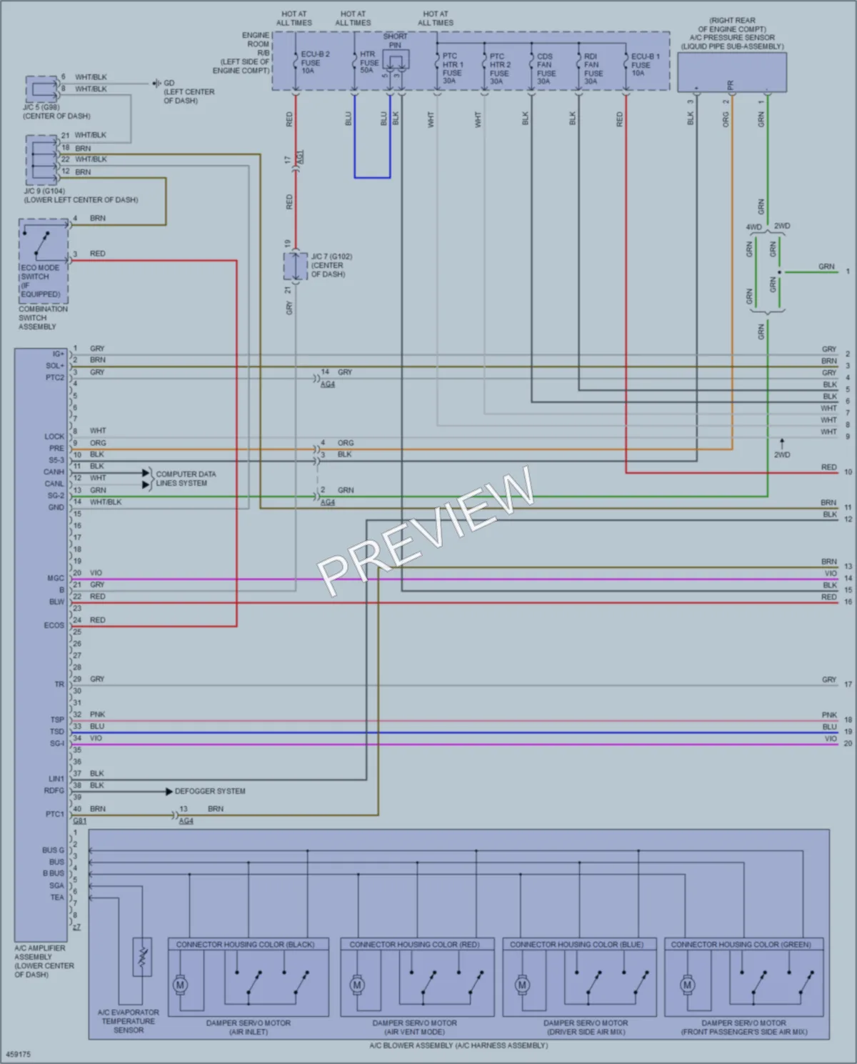 2015 Toyota RAV4 Air Conditioning wiring diagram preview