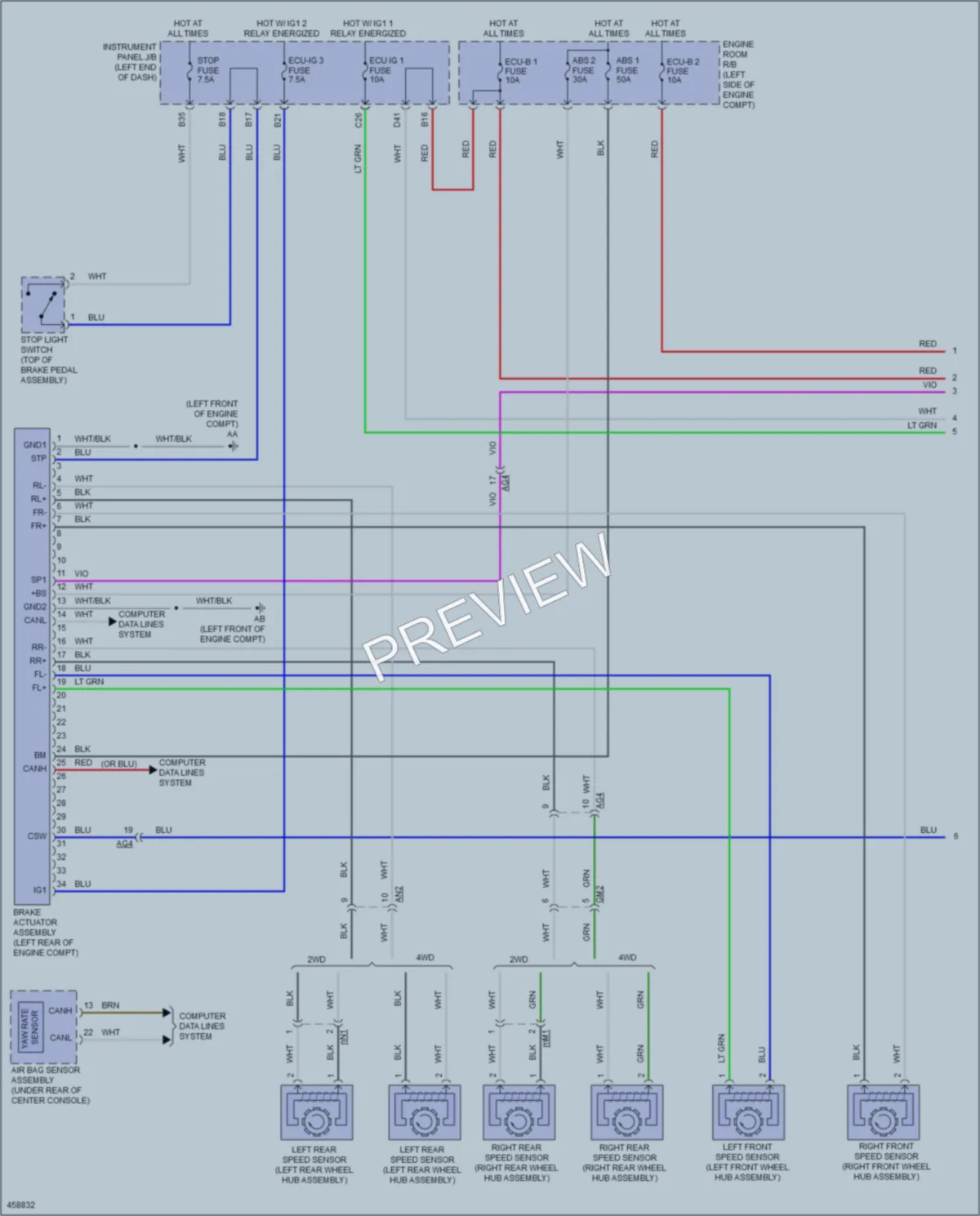 2015 Toyota RAV4 Anti Lock Brakes wiring diagram preview