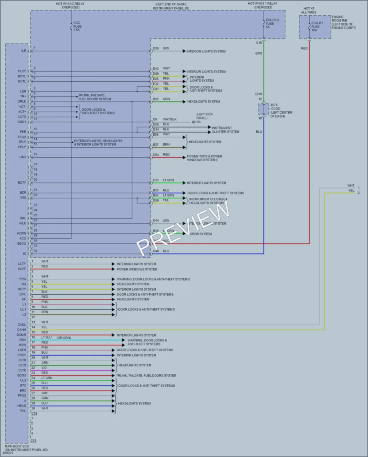 2015 Toyota RAV4 Body Control Modules wiring diagram preview